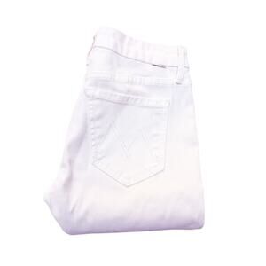 Mother The Looker Crop Glass Slipper White Skinny Denim Jeans Zip Fly Size 25